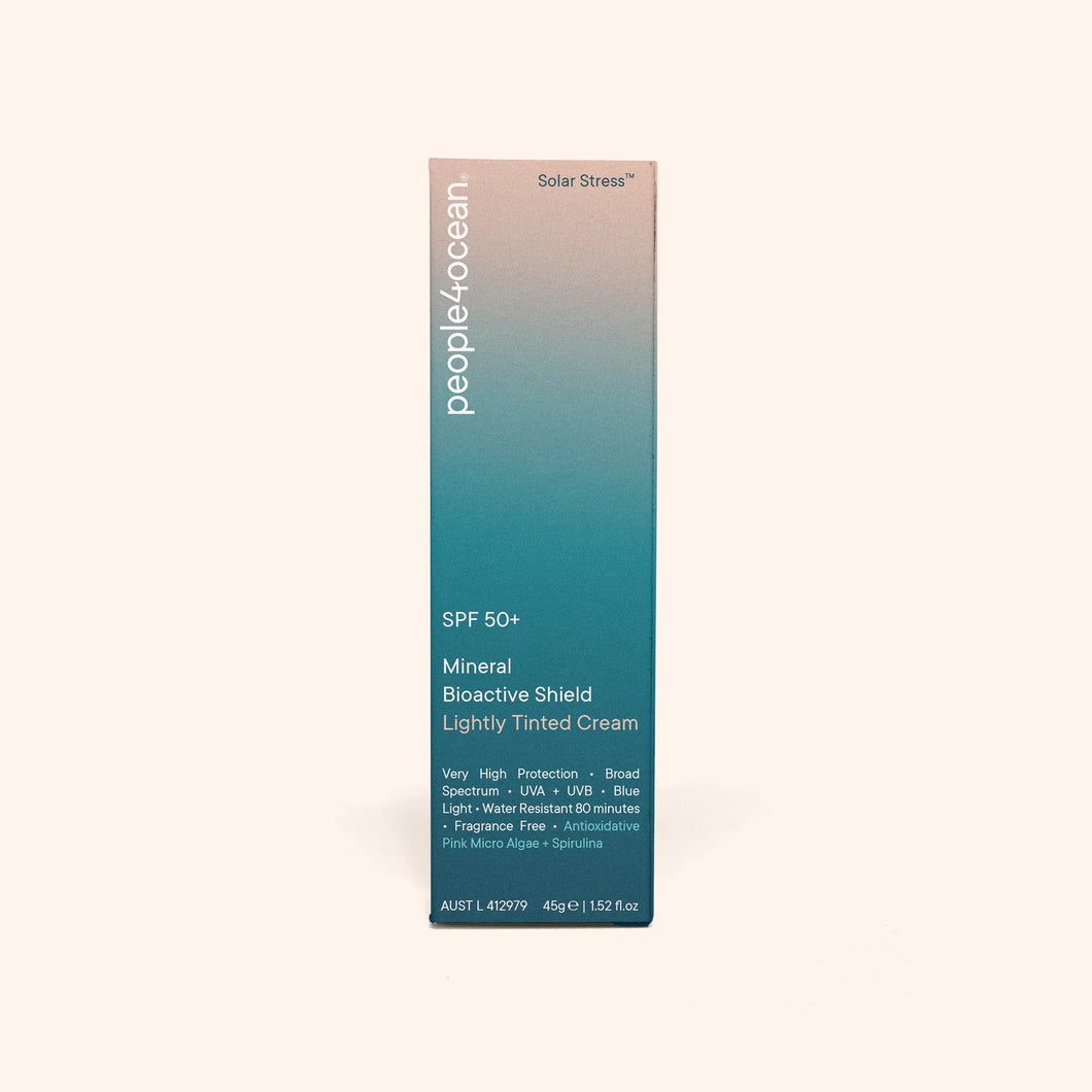 P4O SPF 50+ Mineral Bioactive Shield • Lightly Tinted Cream 45g